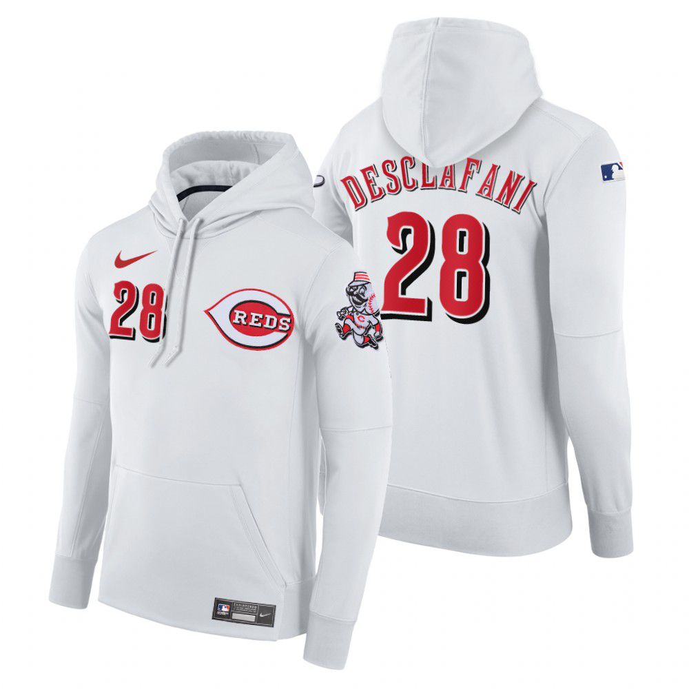 Men Cincinnati Reds #28 Desclafani white home hoodie 2021 MLB Nike Jerseys->cincinnati reds->MLB Jersey
